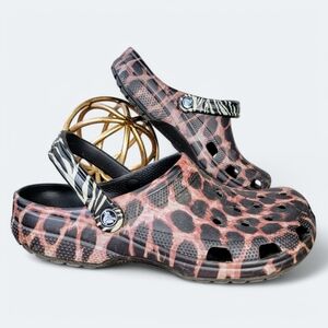 CROCS Classic Animal Print Remix Clogs Leopard Zebra Size Mens 10 Womens 12